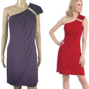 Scarlett Side Draped Women's Cocktail Dress 
